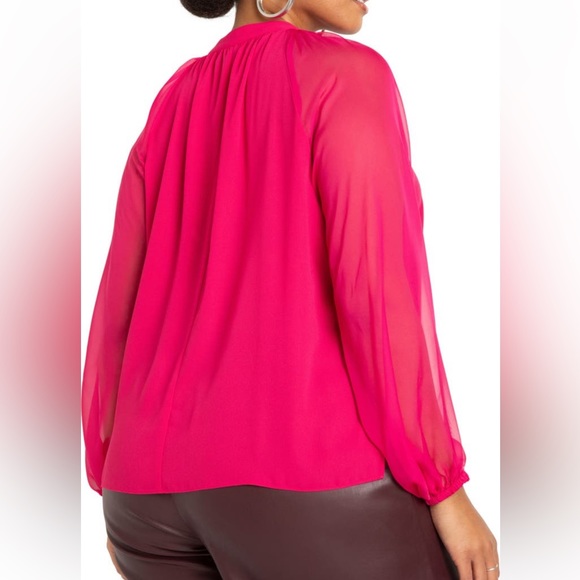 Sheer Raglan Sleeve Blouse - Picture 5 of 6